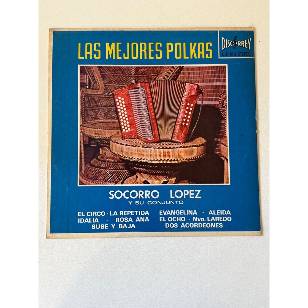 Socorro Lopez Y Su Conjunto Las Mejores Polkas LP Discorrey 1977 VG+ Cleaned